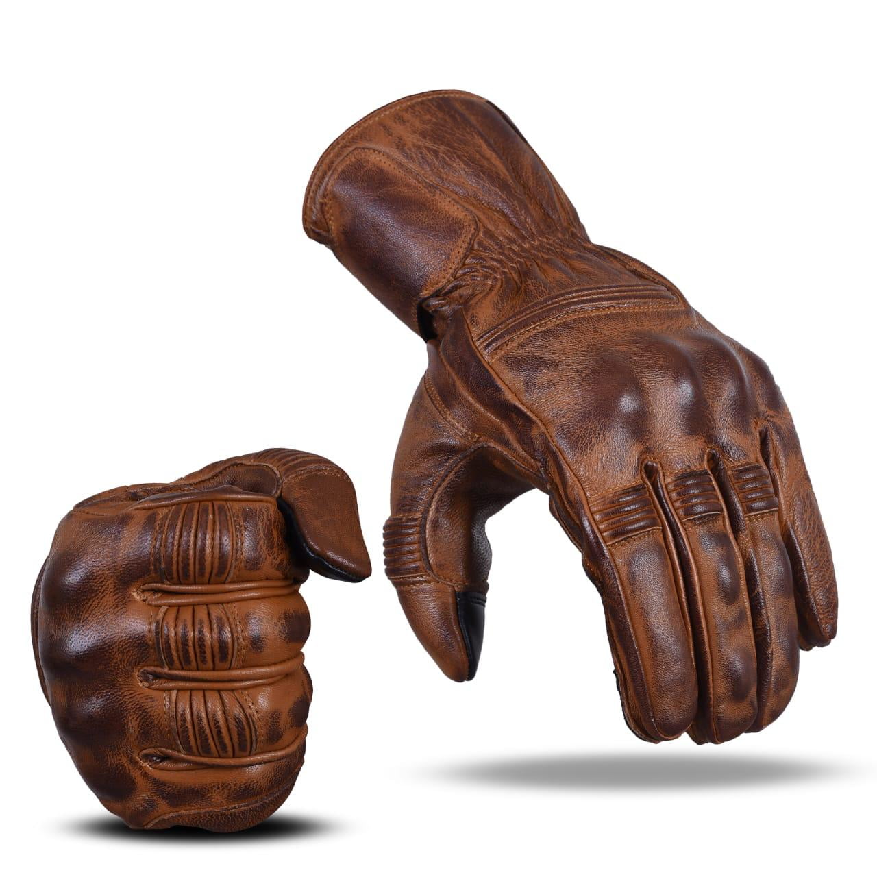Men's Premium Leather Motorcycle Gloves, Biking Gloves, Made with Original Sheep Skin Leather