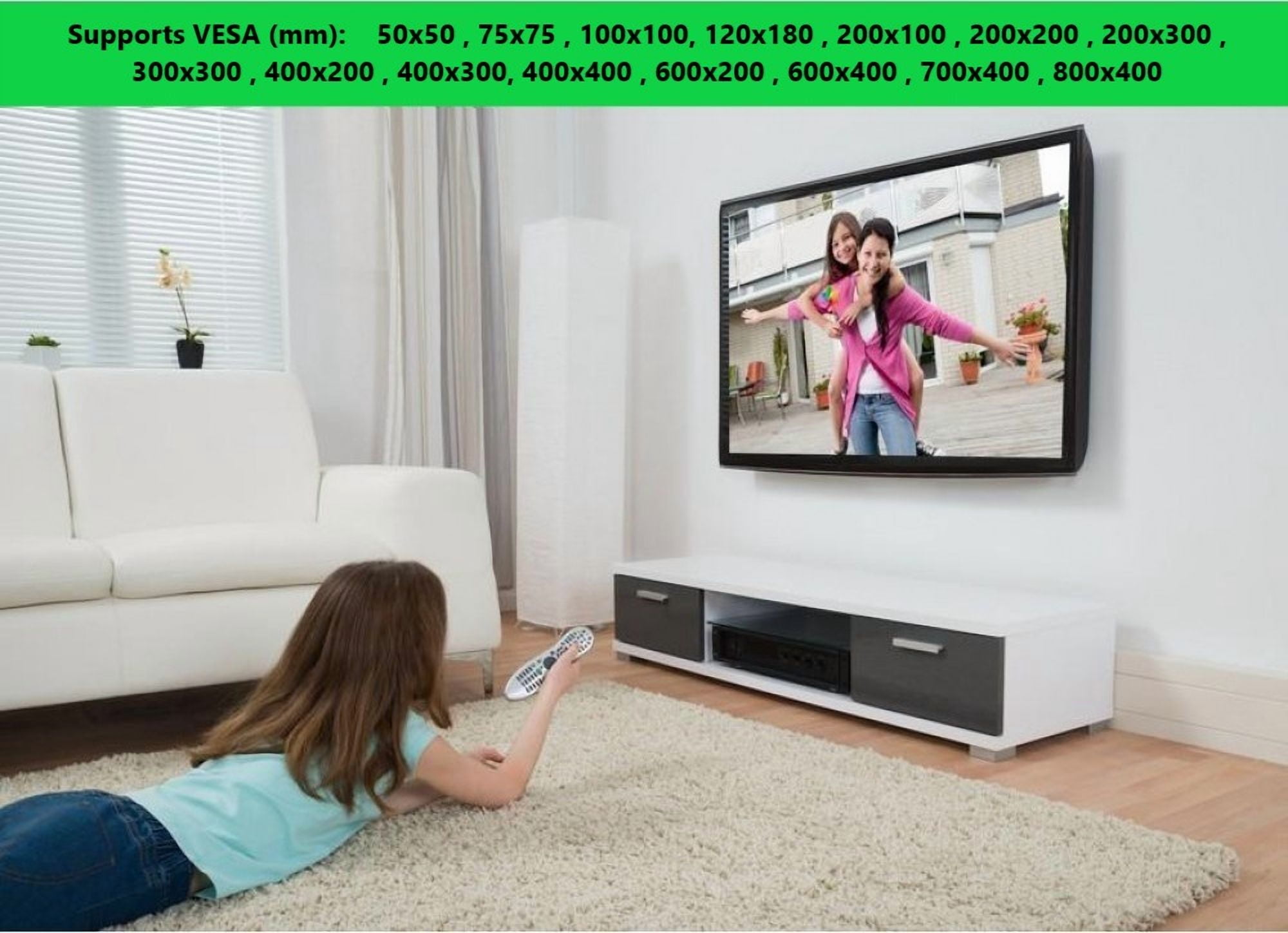 Techly 42" to 70" 2-Arm Full Motion Flat or Curved LCD/LED TV Wall Mount - Tilt +/-12° VESA up to 800x400 mm, White