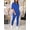 Blue, variant on Women 2 Piece Outfits Summer Sweatsuits Drop Shoulder Tracksuits Biker Short Workout Jogger Sets Deep Blue