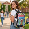 thumbnail image 3 of ZIATUBLES Clear Backpack Heavy Duty 17 Inch, Dachshund Colorful Paw Print Fabric & PVC Transparent Bookbag With Front & Side Pockets, Sturdy See Through Backpack for School Security, 3 of 7
