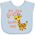 thumbnail image 3 of Inktastic My Grandpa Loves Me- Cute Giraffe Boys or Girls Baby Bib, 3 of 4