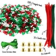 thumbnail image 3 of 1570 PCS Christmas Beaded Ornament Kit, Christmas Tri-Shaped Beads, Plastic Tri Beads with Pipe Cleaners, Xmas Party Craft Wreath Candy Cane for Christmas Tree Hanging, 3 of 7