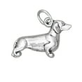 thumbnail image 1 of Sterling Silver 20" 1.2mm Box Chain 3D Dachshund Dog Breed Pendant Necklace, 1 of 2