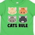 thumbnail image 4 of Inktastic Cats Rule with Cat Heads Boys or Girls Toddler T-Shirt, 4 of 5