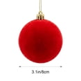 thumbnail image 3 of Hvmvliv Flocked Christmas Ball Ornament Velvet Xmas Tree Hanging Bauble Shatterproof for Holiday Party Decor, 3 of 6