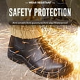 thumbnail image 4 of SKIUHS Men's Ankle High Steel Toe Work Boots – Waterproof Faux Leather Upper Puncture Resistant Slip Resistant Durable Job Site Safety Boots, 4 of 7