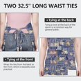 thumbnail image 6 of Pioneer Flower Floral Print Pattern Apron for Women and Men, Cotton Linen Waterproof with Pockets, Adjustable, 33x27 Inch for Kitchen, Gardening, BBQ, Salon, 6 of 6