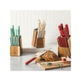 thumbnail image 4 of MARTHA STEWART 14-PIECE CUTLERY SET, Green with Wood Block, 4 of 5