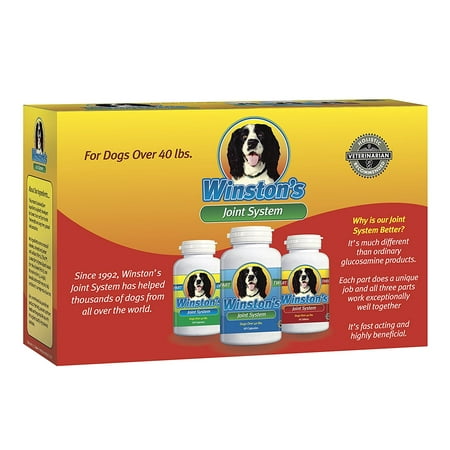 Winston's Joint System - For Medium Dogs from 40-99 Pounds - 100% Natural Whole Food Supplement for Canine Arthritis, Hip Dysplasia and Joint + Pain Relief - One Month (Best Canine Joint Supplement)