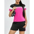 thumbnail image 3 of Conjunto de ropa de mujer Lucakuins, camisetas de manga corta de Color contrastante y pantalones cortos para correr, ropa deportiva de Yoga, chándales de verano Lucakuins  moda, 3 of 9