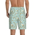 thumbnail image 2 of Balery Cute Honeybees Men's Cotton Knit Pajama Shorts Waistband & Pockets,Short Pajama Pants-Large, 2 of 8