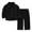 Sets-17Black, variant on LEKWK Toddler Boys 2-Piece Outfit Set Solid Color Button-Down Shirt Elastic Waist Long Pants Soft Breathable Cotton Daily Casual Playwear Outfits