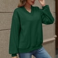 thumbnail image 5 of Jalioing V Neck Sweatshirts for Women Loose Basic Long Sleeve Pullover Tops Solid Color Fall Winter Casual Shirts, 5 of 8