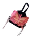 thumbnail image 5 of Shoulder Messenger Bag Butterflies Pattern Large Capacity Chain Straps Women Cloth Bag Black Free Size, 5 of 8