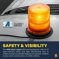 thumbnail image 2 of AURA 7" 12W LED Beacon Warning Strobe Light [SAE Class 1] [38 Flash/Rotate Patterns] [9' Cigarette Lighter Adapter] Warning Emergency Vehicle Lights for Cars & Trucks- Red, 2 of 8