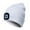White, variant on Walbest LED Beanie Hat with Light, Headlamp Cap, Unisex Winter Warm Knitted Hat, Headlight Cap for Running Hiking Camping, Tech Gifts for Men Women Teens