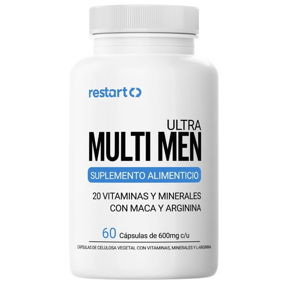 Restart Ultra Multi Men | Multivitamínico Hombre | Maca y Arginina | Vitalidad Masculina | 60 Cápsulas