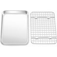 thumbnail image 1 of Toaster Oven Pan with Cooling Rack Set .\u\u x \u\u x \u\u Stainless Steel Compact Toaster Oven Small Baking Pan Tray with Mini Grid Rack & HeavyDuty, 1 of 7