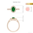 thumbnail image 5 of ANGARA Lab Grown Vintage Inspired Oval Emerald Ornate Halo Engagement Ring for Women in 14K Rose Gold (Size-7x5mm) | May Birthstone, Anniversary, Jewelry Gift for Women | Lab-Grown Emerald Ring, 5 of 8