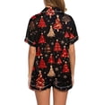thumbnail image 4 of Enjoytime Christmas Pajamas for Women Set Print Notch Collar Short Sleeve Shirts Shorts 2 Piece Loungewear Sets Casual Button Down Sleepwear, 4 of 7