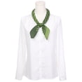 thumbnail image 2 of BUFANDA IMPRESA A RAYAS SIMÉTRICAS DE COLOR CONTRASTANTE PARA MUJERES INSPIRE CHIC, 27.6x27.6" SQUARE HERRINGBONE NECK SCARVES NECKERCHIEF 70x70cm/27.6x27.6" (LxW) VERDE, 2 of 6