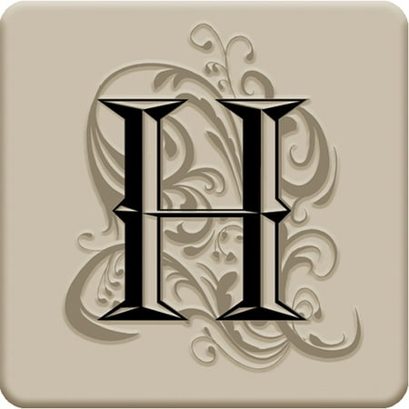 - Deluxe Four Coaster Set Sandstone With Customer Monogram and Bamboo Holder