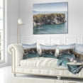 thumbnail image 2 of Designart Huge Rock in Coastline Panorama - Seashore Throw Pillow - 18x18, 2 of 4