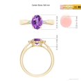 thumbnail image 4 of ANGARA Natural Tapered Shank 1.15 ct Amethyst Ring with Diamond Accents in 14K Yellow Gold for Women (Size-8x6mm) | February Birthstone, Anniversary, Jewelry Gift for Women | Natural Amethyst Ring, 4 of 8
