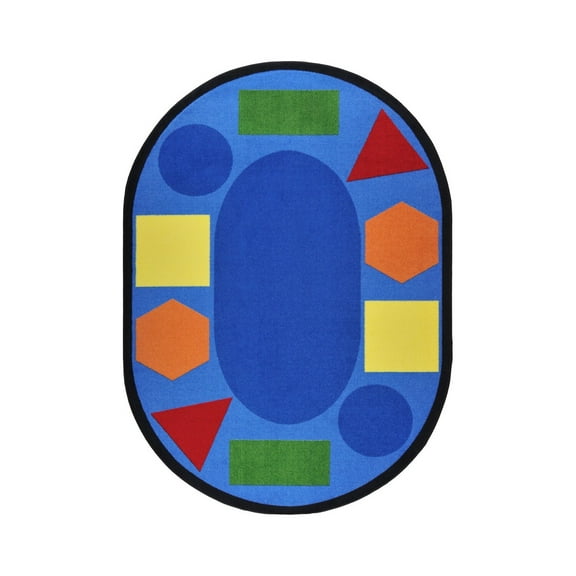 Sitting Shapes 7'8" x 10'9" Oval Area Rug In Color Multi