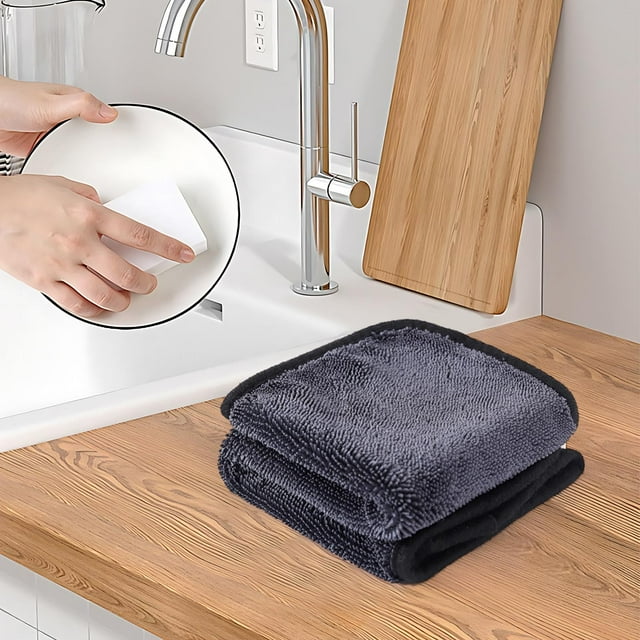 2PC Microfiber Towels for Cars Car Drying Towel Drying Towels Car Detailing Water Collection Towel Car Wash Special Towel Strong Water Absorption Thickened Car Cleaning Water Collection Wiping Towel