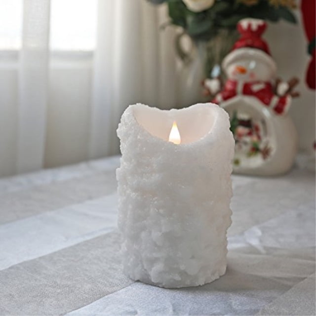 Cake Shape 3D Flameless LED Pillar Candle with Remote Control, Battery