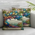 thumbnail image 3 of GOSMITH  Green Peacock Animal Throw Pillow Cover Beautiful Peacock Feather Pillow Case Cushion Cover Decorative Rectangle Pillow Covers for Bed Sofa Couch, 3 of 5