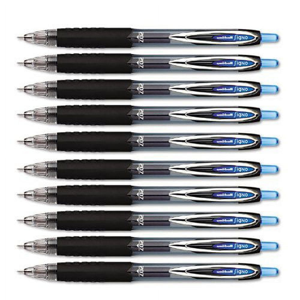 Uni-ball 207 Needle Retractable Medium Point Gel Pens, 10 Blue Ink Pens