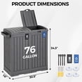 thumbnail image 4 of ZenSports 76Gal Dual Outdoor Trash Can W/Lid & Drip Tray, Weatherproof PP Patio Garbage Bin W/Wet, Dry Sorting Tags & 3 Ground Anchors & Ashtray, Gray, 4 of 10