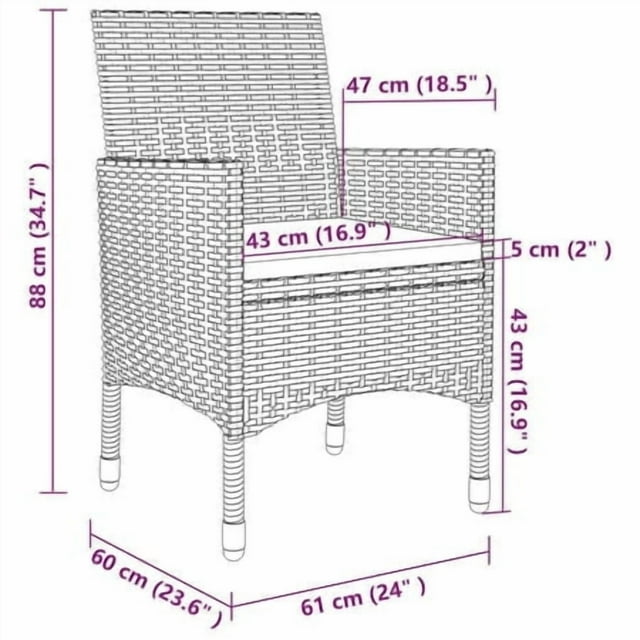 vidaXL 9 Piece Garden Dining Set with Cushions Poly Rattan and Glass