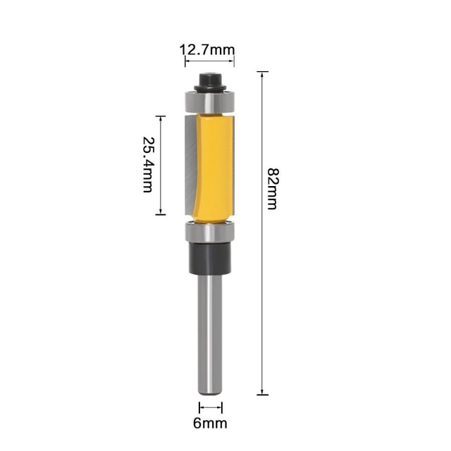 1 Pce Coupe-Bordures à Tige de 6MM Double Roulement pour Routeur à Chasse Directe