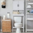 thumbnail image 3 of Over The Toilet Storage Organizer and Small Freestanding Cabinet W/Adjustable Shelf & Storage Rack, Bathroom Space Saver, White, 3 of 10