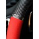 thumbnail image 2 of Protector mediano para volante de coche, patrón de media luna de lichi, grano de madera, estilo de coche de 15 pulgadas, color rojo, 2 of 4