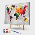 thumbnail image 1 of 50x40cm mapa del mundo pintura por números DIY lienzo cuadro pintado a mano decoración del hogar Likrtyny decoración de arte, 1 of 9