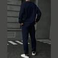 thumbnail image 6 of YueHuiYing Men's Solid-Color Casual Loose Sports Corduroy Pocket Drawstring Long Pants Button Long Sleeve Turndown Collar Top Sets, 6 of 6