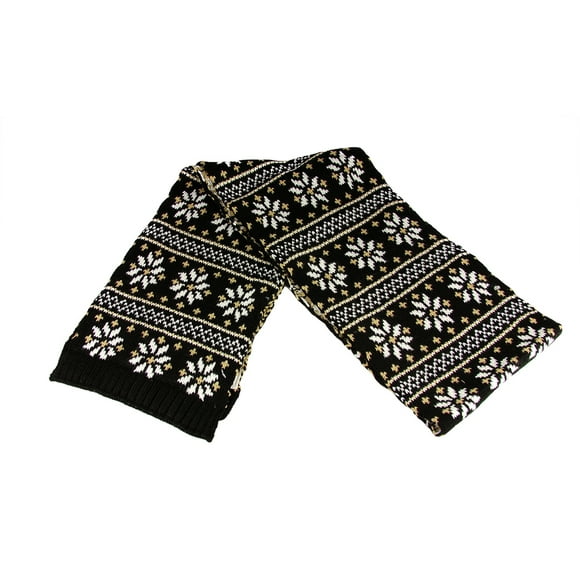 Christmas Central 60" Unisex Black Jacquard Knit Winter Scarf
