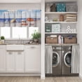 thumbnail image 5 of LALILO Kitchen Curtain Valance Seaside American Oil Canvas Rod Pocket Window Curtain 52"x 18" Set of 2, 5 of 5