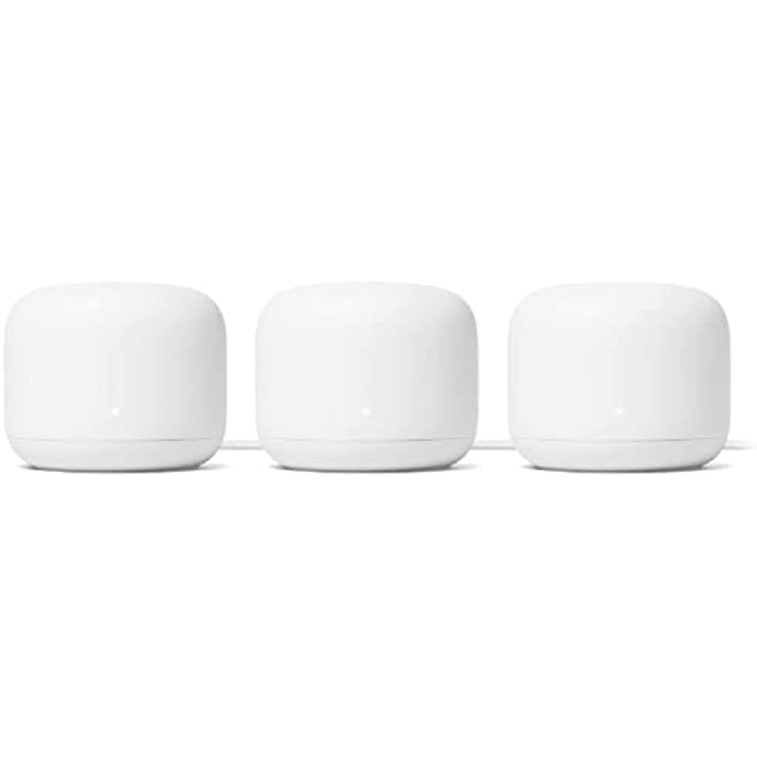 Google Nest WiFi Router Non-Retail Packaging - AC2200 Mesh Wi-Fi 2nd Generation (3-Pack, Snow)