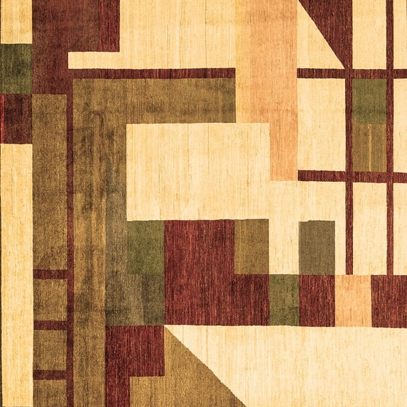 Ahgly Company Indoor Square Oriental Brown Modern Area Rugs, 3' Square