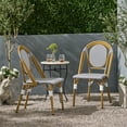 thumbnail image 2 of Christopher Knight Home Remi Outdoor French Cafe Style Chairs (Set of 2) by  Gray + White + Bamboo Print Finish, 2 of 5