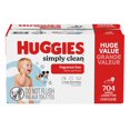 thumbnail image 3 of Huggies Simply Clean Baby Wipes, UNSCENTED, 11 Flip Lid Packs, 704 Wipes, 3 of 9