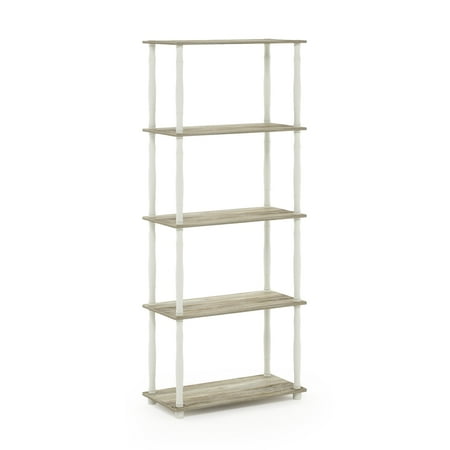 

Furinno Turn-N-Tube 5-Tier Classic Tubes Display Shelf Sonoma Oak/White