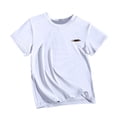 thumbnail image 4 of ZOSOED Girls Tee Shirts Loose-Fitting Crewneck Casual Shirts with Stich White 4-5years, 4 of 5
