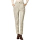 thumbnail image 1 of Pantalones Largos Rectos Allegra K Tartán Vintage Mujer Cintura Elástica Beige M, 1 of 6