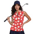 thumbnail image 4 of Yuyamidu Santa Claus Sleeveless Golf Shirts for Women Size XS Red Christmas Workout Tops Athletic Tennis Shirts HO-HO-HO Activewear Golf Clothes, 4 of 8
